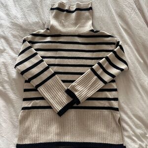 The cashmere project cashmere turtle neck sweater Toteme style.